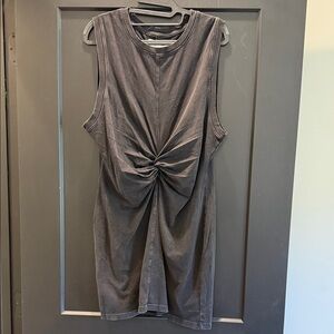 l*space Sleeveless Twist-Front Charcoal Dress